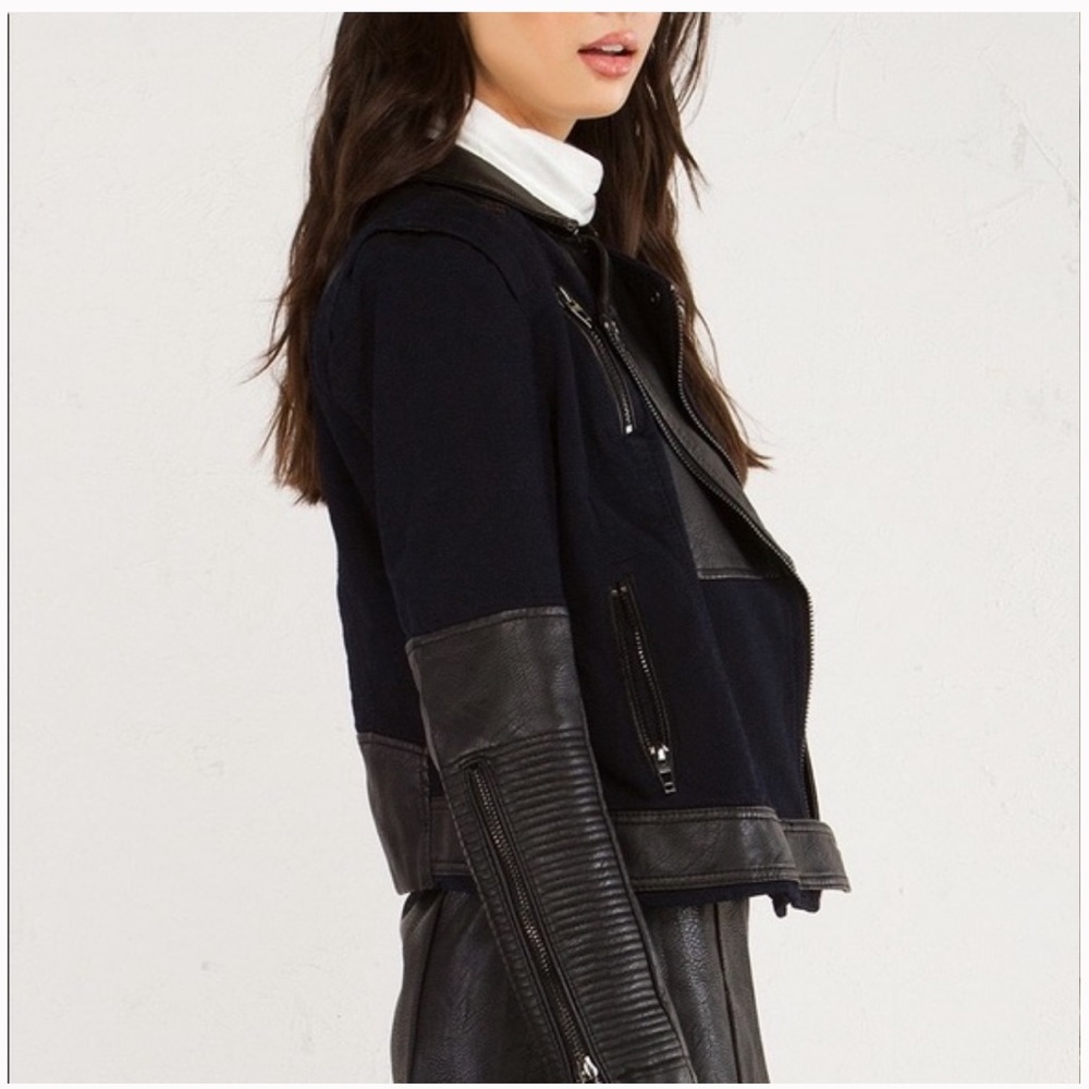 BLANKNYC Sour Faced Faux Leather Moto Jacket NWT - Picture 3 of 5